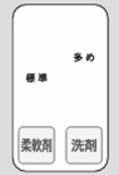 ボタンタイプの投入量設定パネル（2つタンク）